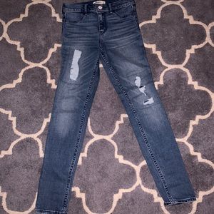 Abercrombie Kids dark wash ripped jeans